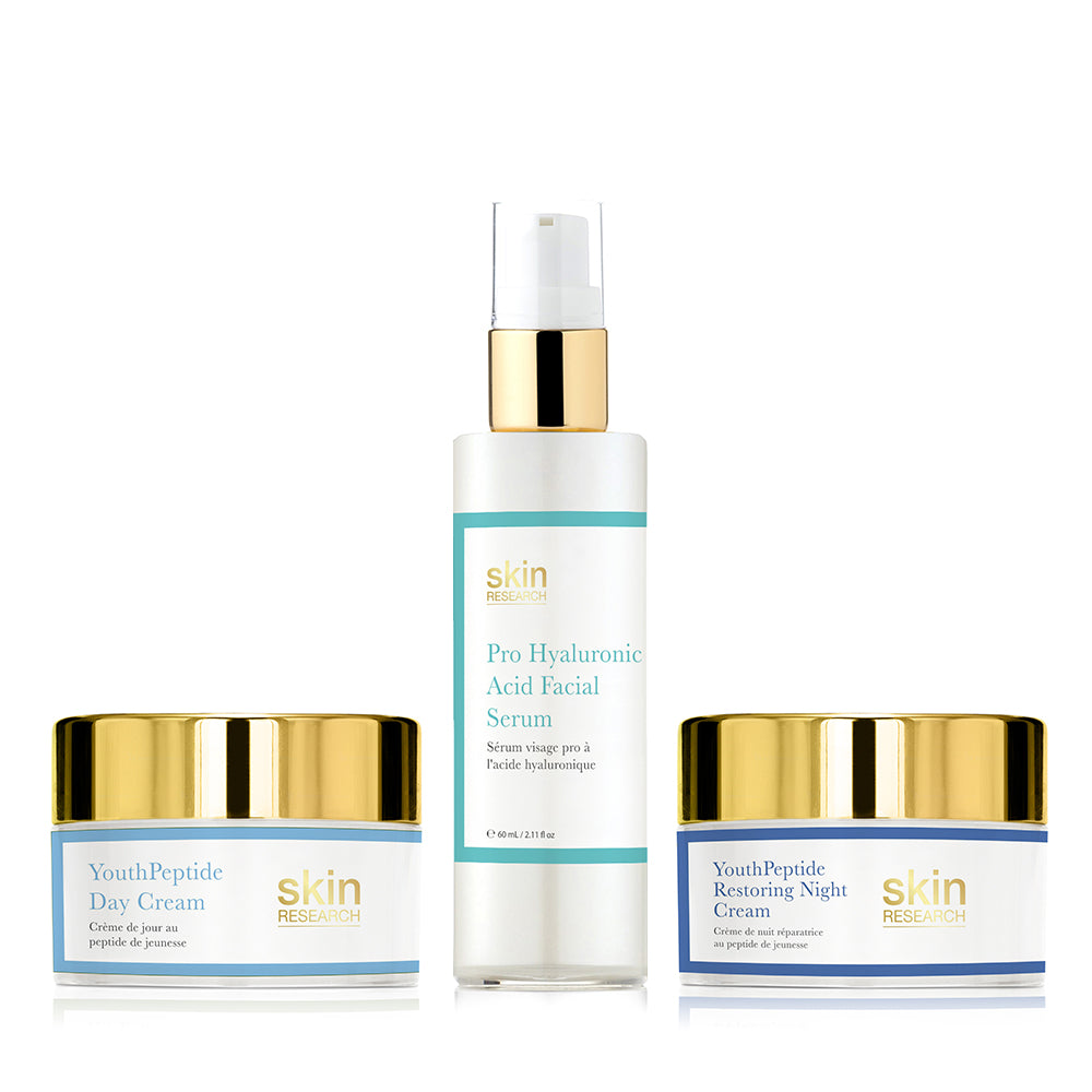 K3 YouthPeptide Day Cream + YouthPeptide Restoring Night Cream + Pro Hyaluronic Acid Facial Serum