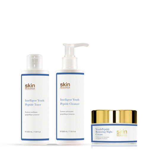 K3 Skin Research Youth Peptide Night Moisturiser, Cleanser, Toner