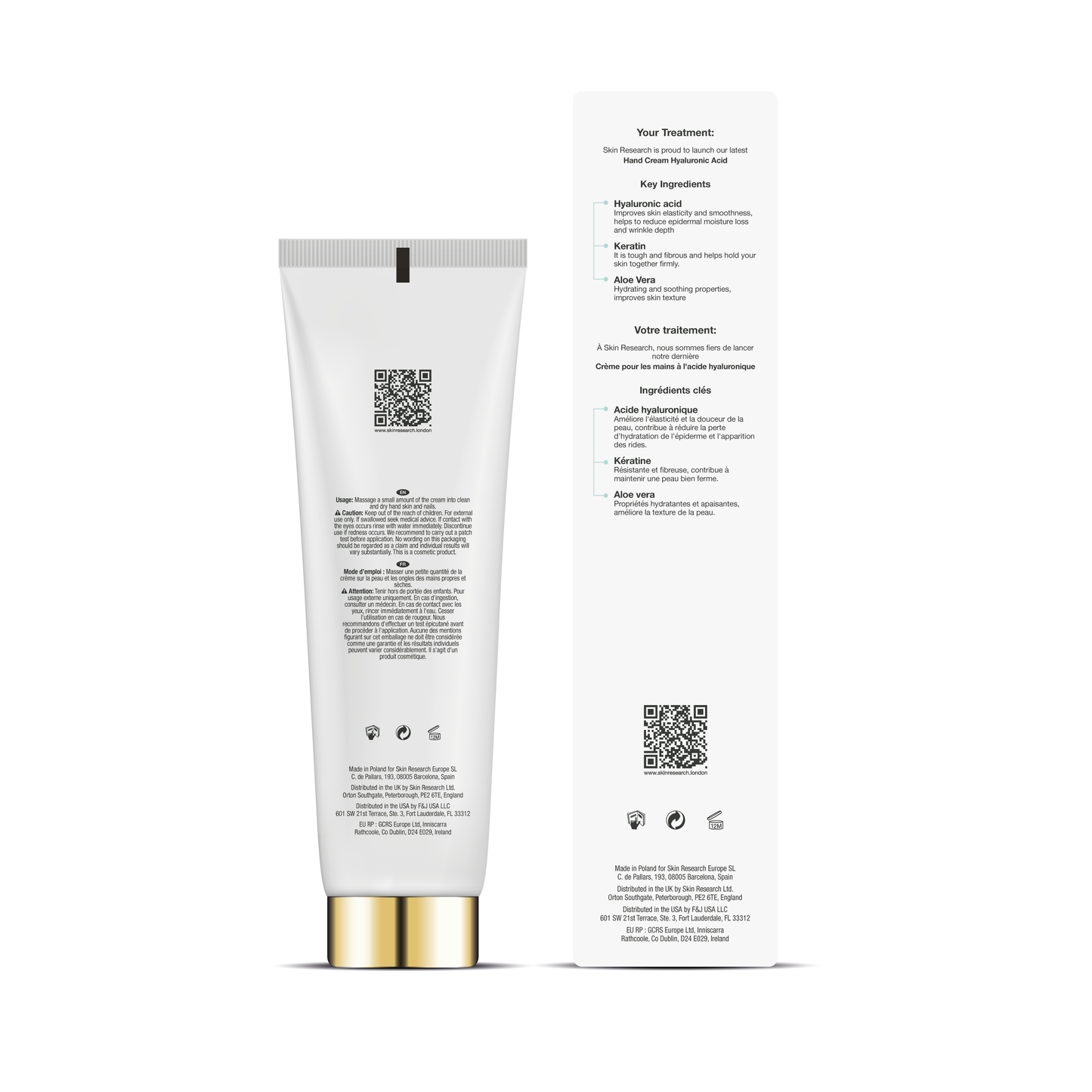 Skin Research Hyaluronic Acid Hand Cream 100ml - skinChemists