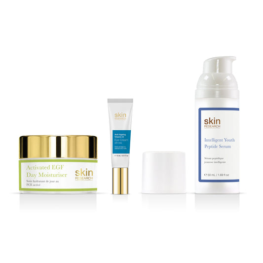 Intelligent Youth Peptide - Serum - 60ml + Vitamin D - Eye Serum 15ml + Activated EGF day moisturiser 50ml