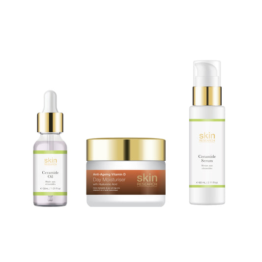 Anti-Ageing Vitamin D Day Moisturiser with Hyaluronic Acid + Ceramide Serum + Ceramide Oil