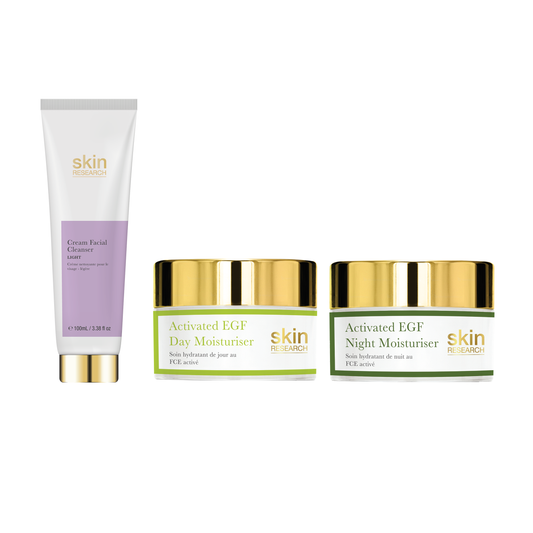 "Cream Facial Cleanser + Activated EGF Day and Night Moisturiser 50ml "