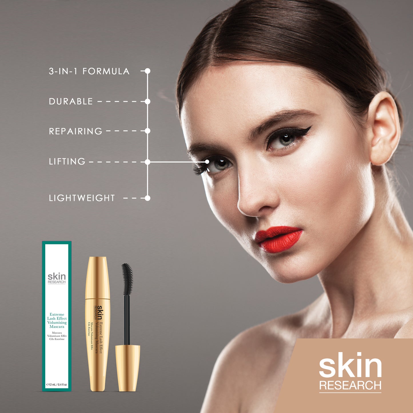 K2 Skin Research EXTREME Lash Effect Volumising Mascara +  Volumising Mascara