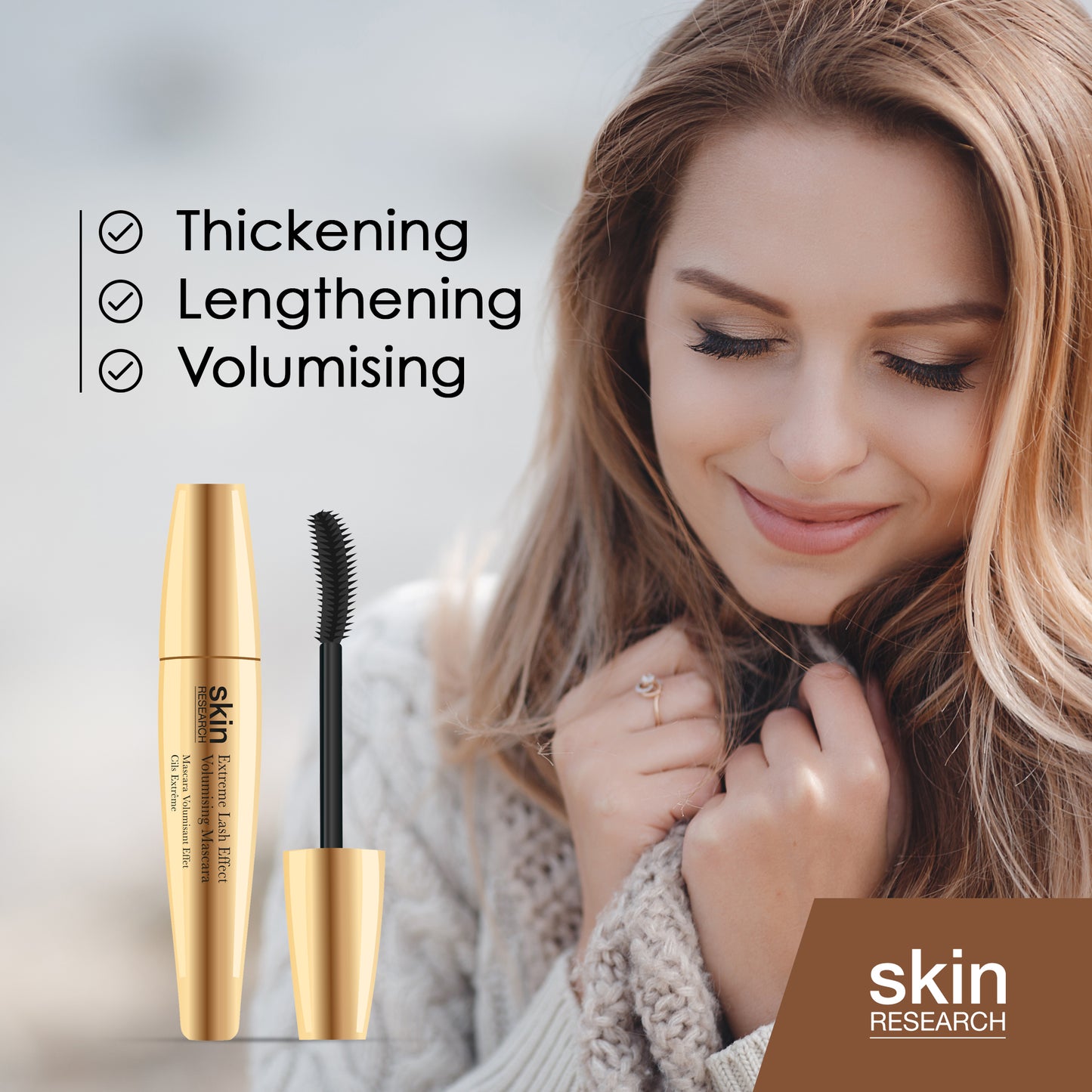 K2 Skin Research EXTREME Lash Effect Volumising Mascara +  Volumising Mascara