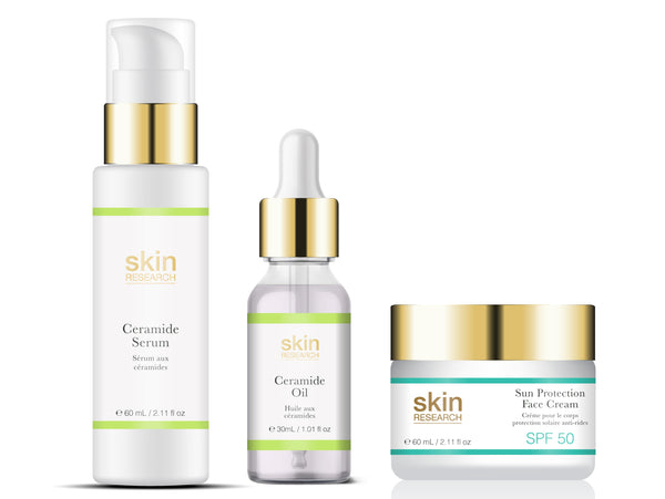 K3 Skin Research Ceramide Serum + Ceramide Oil + Sun Protection SPF 50 Day Moisturiser