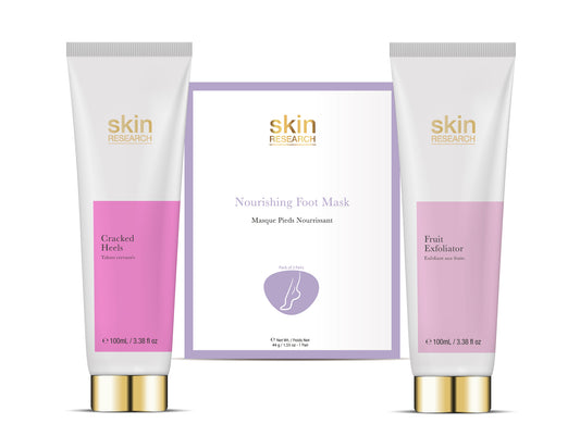 K3 Skin Research Fruit Exfoliator + Regenerating Foot Mask + Cracked Heals